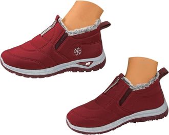Generic Womens Winter Snow Boots - Warm Fur Lined Platform Ankle Booties for Casual Outdoor Use(Red,8.5)