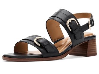 Easy Spirit Hadiya Womens Dress Sandals Black Leather : 7.5 W (D)