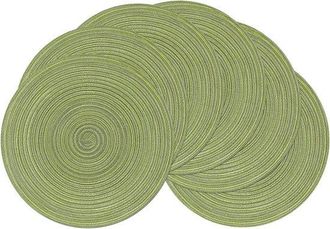 OEM Juego De 6 Manteles Individuales Redondos De Algod&oacute;n De 38 Cm (15 Pulgadas), Lavables Y Resistentes Al Calor