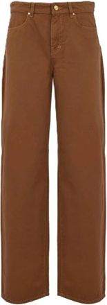 Max Mara Mstfatuo Broek - Dames - Regular Fit Jeans - Bruin - S - Wol - Jeans