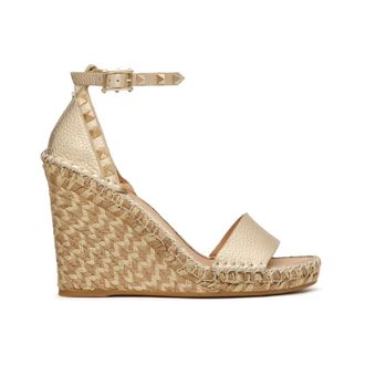 Valentino Garavani Wedges, female, Yellow, 7 UK, Rockstud Wedge Sandal