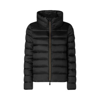 Save The Duck Winter Jackets, female, Black, XL, Shiny Nylon Puffer Jacket