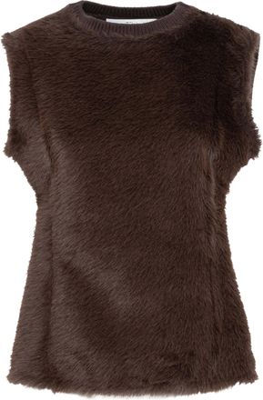 Tela Seok Plush Front Panel Gilet Vest
