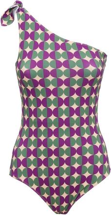 La DoubleJ Goddess graphic-print swimsuit - women - Elastane/Polyamide - S - Purple