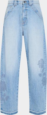 Johnny Was The Barrel Embroidered Denim Jeans