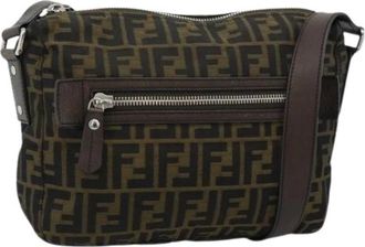 Fendi Pre-owned Zucca Canvas Shoulder Bag - Dames - Vintage Schoudertas - Bruin - ONE Size - Leer - Vintage