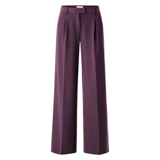 Rich & Royal Broek met wijde pijpen en plooien - Dames - Wijde Broeken - Paars - M - Broeken