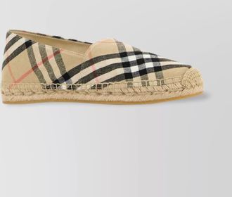 Burberry embroidered canvas check pattern espadrilles