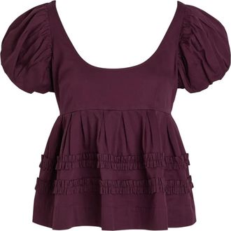 Damson Madder ruffled puff-sleeve blouse - women - Fabric - 10 - Purple
