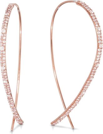 Lana Jewelry 14K Gold Upside Down Diamond Hoop Earrings in Rose Gold at Nordstrom