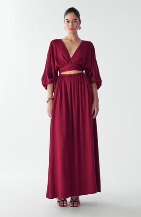 ST MRLO Rowe Maxi Dress in Bordeaux at Nordstrom, Size 6
