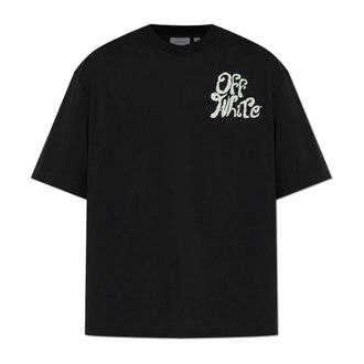 Off-white T-Shirts, male, Black, Size: S Logo Print T-Shirt
