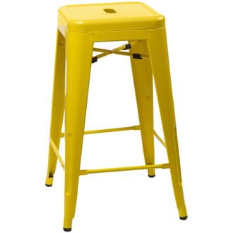 OEM Taburete De Bar Paris 66cm Metal Amarillo Inspirado En Tolix