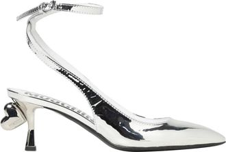 Moschino Sling Back Cuore - Dames - Pumps - Grijs - 36 EU - Leer - Schoenen