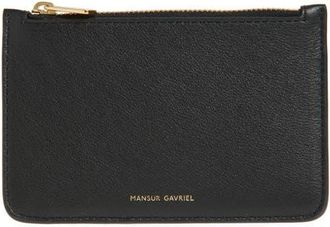 Mansur Gavriel Leather Zip Card Holder in Black at Nordstrom