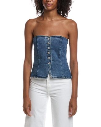 Current Elliott Strapless Button Front Bustier Tube Top