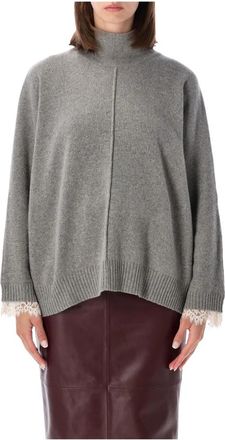 Alberta Ferretti Maglia Caschmire Cammello - Dames - Cashmere truien - Grijs - M - Kasjmier - Truien & Vesten