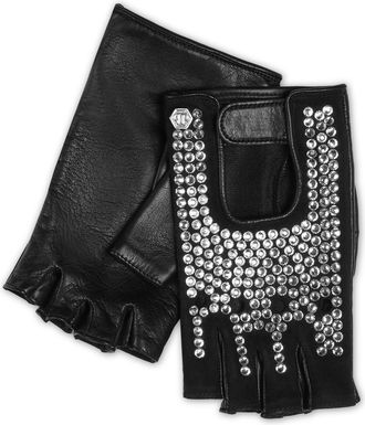Philipp Plein Driver Gloves with Crystals