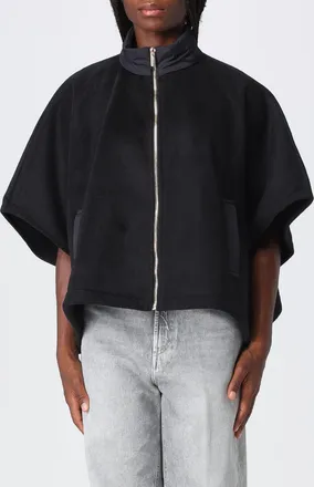 Twinset Mantella corta in panno di lana con collo alto e chiusura a zip