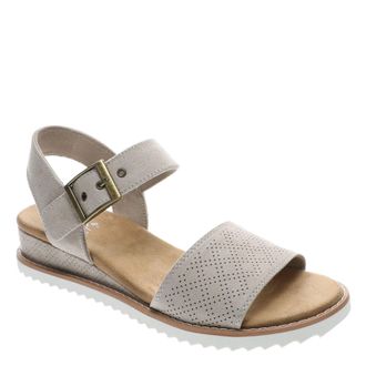 Skechers Womens Desert Kiss Serendipitous Sandals, Taupe Microfiber, 5.5 UK