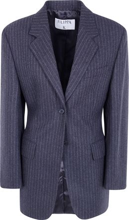 Filippa K Jacket Flannel Blazer Hourglass Pinstripe