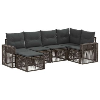 vidaXL Conjunto De Sof&aacute;s De Jard&iacute;n 6 Pcs Gris Y Gris Oscuro Vidaxl