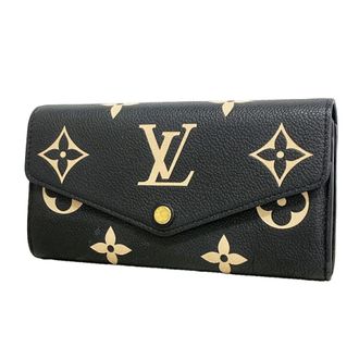 Louis Vuitton Beige Black Long Wallet (Bi-Fold) (Pre-Owned)