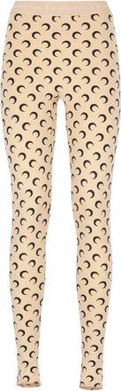 Marine Serre Moon Logo Leggings - Dames - Leggings - Beige - L - Broeken