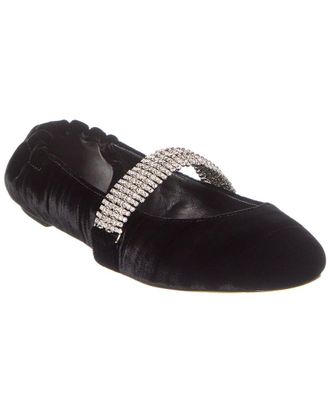Alexandre Birman Camila Velvet Ballerina Flat