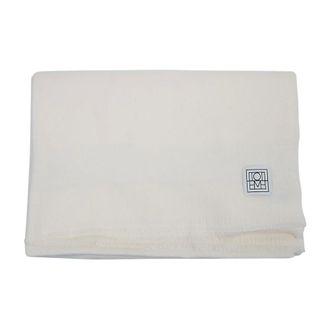 Toteme Accessoires, Dames, Wit, ONE Size, Wol, Monogram Twill Sjaal