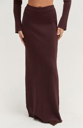 Crescent Ribbed Knit Maxi Skirt in Espresso at Nordstrom, Size X-Small