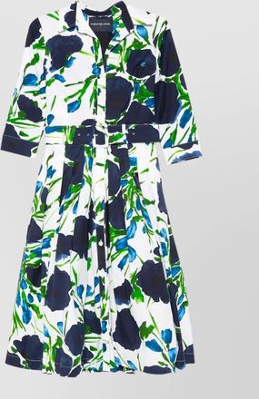 Samantha Sung cotton floral-print midi dress