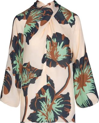 Johanna Ortiz Drum Beats floral tie top - Neutrals