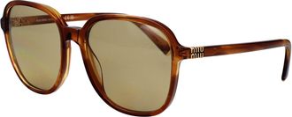 Miu Miu Womens Acetate Sunglasses Streaked Tobacco