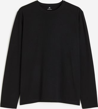H&M Jerseyshirt in Slim Fit - Schwarz