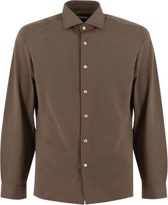 Xacus Act 422Ml Shirt - Heren - Casual Overhemden - Bruin - L - Overhemden