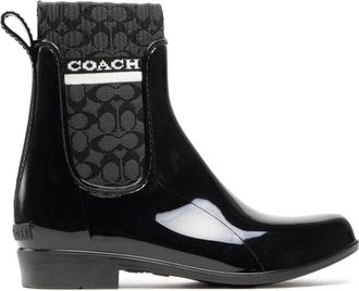 Coach Zwarte rubberen Wellington laarzen - Dames - Chelseaboots - Zwart - 35 1/2 EU - Schoenen