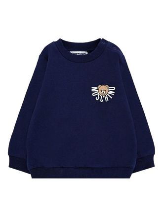 Moschino Logo-Detailed Cotton Sweatshirt - Blue