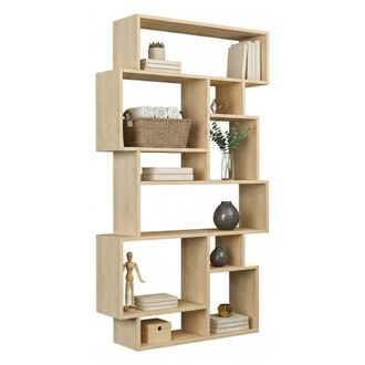 Dmora Estante Para Libros Gacrux, Estante De Oficina, Porta Libros M&oacute;vil, Biblioteca, 96x26h169 Cm, Roble, Con Embalaje Reforzado - Dmora