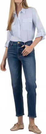 Kut from the Kloth Elizabeth High Rise Straight Leg Jeans In Dainty