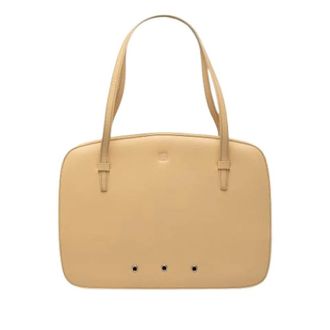 Loewe Pre-owned Handbags, female, Beige, Size: ONE SIZE Pre-owned Zip-Top Leather Handbag