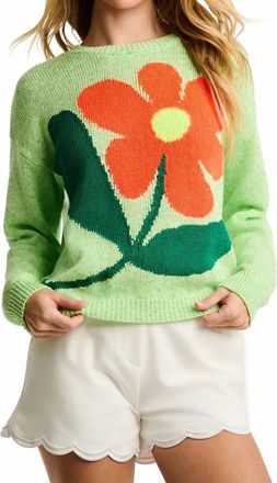 Lisa Todd Bel Fiore Sweater In Green Crush