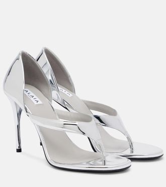 Alaia Ala&iuml;a Sandalias Infradito de piel metalizada