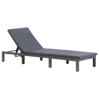 vidaXL Tumbona Con Coj&iacute;n Rat&aacute;n Sint&eacute;tico Gris Antracita Vidaxl