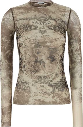 Jean Paul Gaultier Printed Tulle Tank Top