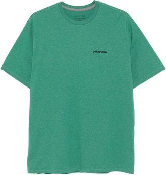 Patagonia P-6 Logo mountain-graphic T-shirt - men - Recycled Cotton/Recycled Polyester - S - Green