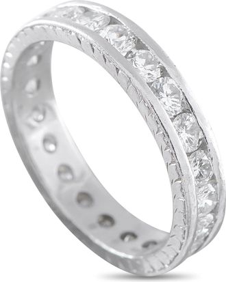 Luxury Bazaar Platinum 1.0ct Diamond Eternity Band Ring MF15-012026