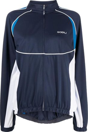 GOEN.J logo-print track jacket - women - Polyester/Spandex/Elastane - M - Blue