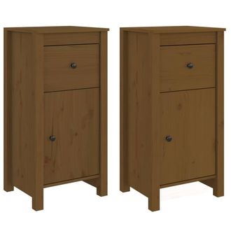 Berkfield Home Sideboards 2 pcs Honey Brown 40x35x80 cm Solid Wood Pine | Size: 40 x 35 x 80 cm