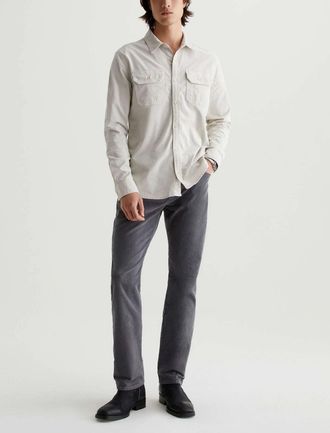 AG - Adriano Goldschmied Everett Pants Mens Sulfur Berlin Steel Corduroy Straight FROG628